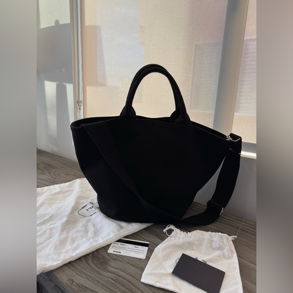 PRADA Canapa Tote bag Beach Bag - Black Canvas with strap and pouch LARGE. - Picture 5 of 10